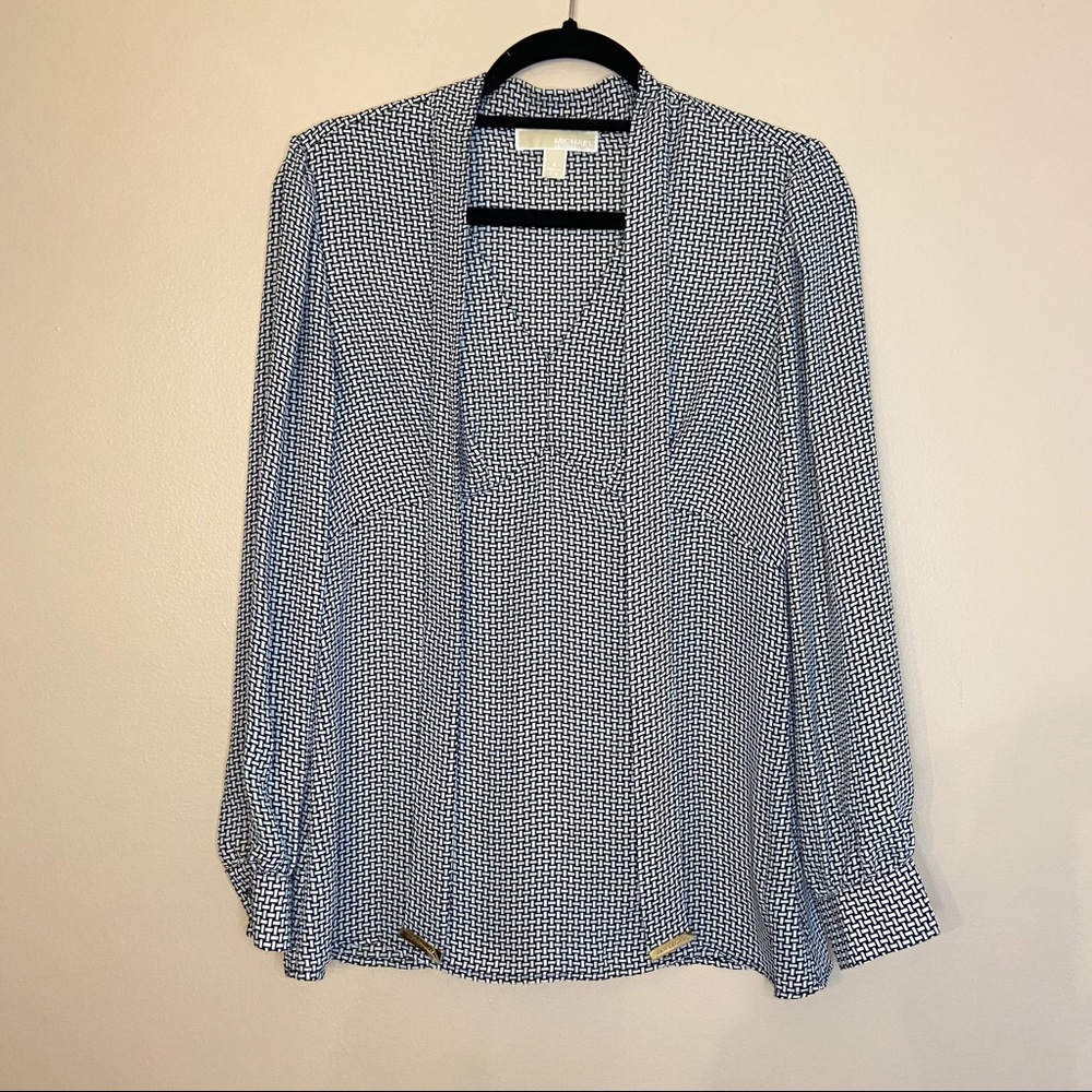 NWOT MICHAEL KORS BLACK AND WHITE BLOUSE